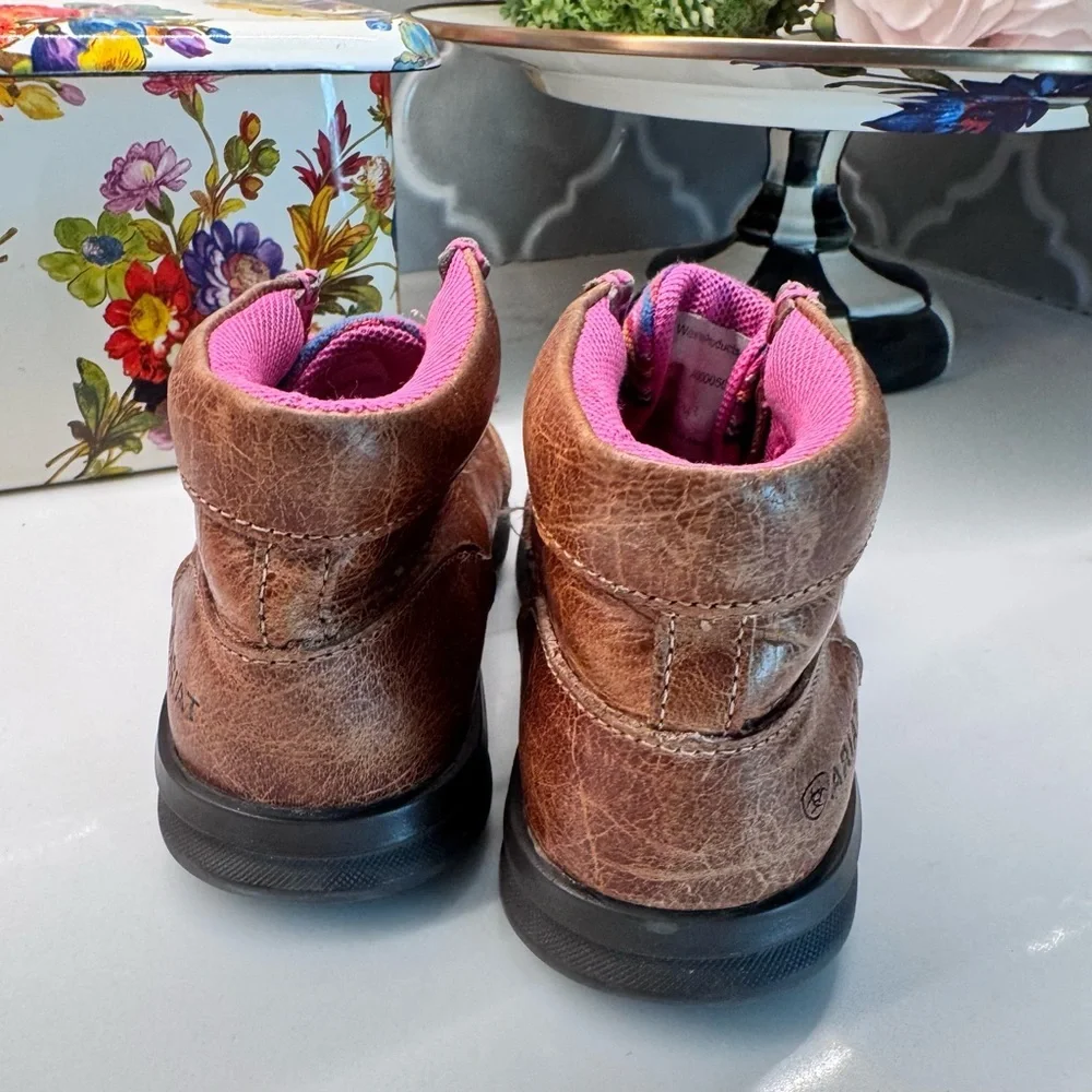 Ariat Toddler Cruiser Boots Brown Serape Pink Western Shoes